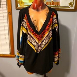 Long sleeve animal print top